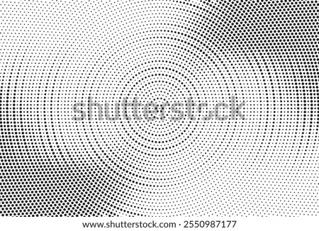 Monochrome Dots Background. Fade Texture. Vintage Pop-art Backdrop. Grunge Black and White Overlay. Vector illustration	