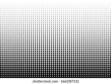 Monochrome Dots Background. Gradient Texture. Modern Backdrop. Points Distressed Overlay. Vector Illustration