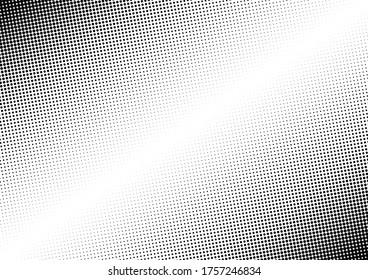 Monochrome Dots Background. Gradient Vintage Texture. Black and White Grunge Pattern. Points Backdrop. Vector illustration