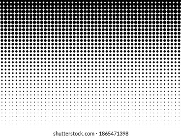 Monochrome Dots Background. Grunge Abstract Pattern. Vintage Texture. Points Fade Overlay. Vector illustration