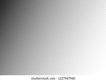 Monochrome Dots Background. Grunge Distressed Texture. Abstract Pattern. Modern Black and White Backdrop. Vector illustration