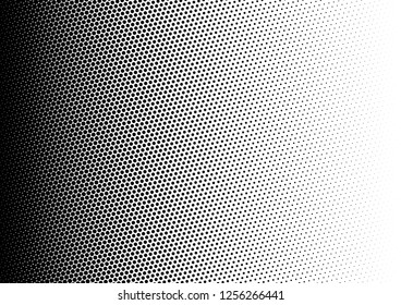 Monochrome Dots Background. Grunge Overlay. Gradient Pattern. Distressed Points Backdrop. Vector illustration