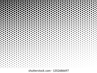 Monochrome Dots Background. Grunge Pattern. Fade Backdrop. Vintage Texture. Vector illustration