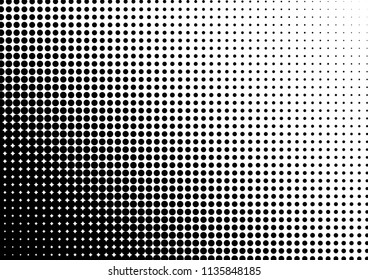 Monochrome Dots Background. Modern Distressed Texture. Vintage Black and White Pattern. Pop-art Backdrop. Vector illustration