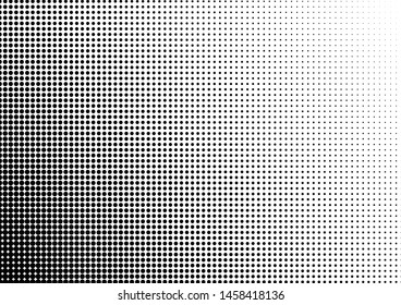 Monochrome Dots Background. Modern Halftone Pattern. Distressed Backdrop. Vintage Overlay. Vector illustration
