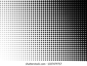 Monochrome Dots Background. Vintage Pattern. Fade Texture. Pop-art Backdrop. Vector illustration