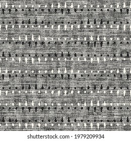 Monochrome Dotted Glitched Textured Pattern