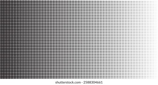 Monochrome Dotted Halftone Background. Abstract Overlay. Black and White Gradient Pattern. vector illustration