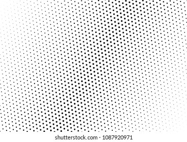Monochrome Dotted Halftone Background. Gradient Fade Texture. Dots Points Overlay. Vintage Backdrop. Vector illustration
