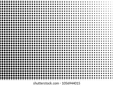 Monochrome Dotted Halftone Background. Grunge Points Texture. Vintage Pattern. Abstract Dots Overlay. Vector illustration