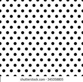 Monochrome dotted, polka dot pattern. Seamless vector.