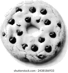 Monochrome dotted representation of a classic cookie