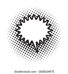 monochrome and dotted speech bubble icon vector illustration design