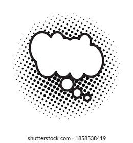 monochrome und gepunktete Sprachblase-Symbol, Vektorgrafik-Design