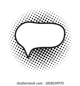 monochrome und gepunktete Sprachblase-Symbol, Vektorgrafik-Design