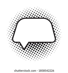 diseño de ilustración vectorial de icono de burbuja de voz monocroma y punteada