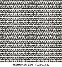 Monochrome Dotted And Striped Ikat Pattern.
