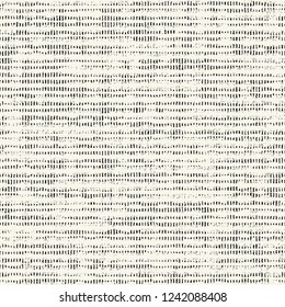 Monochrome Dotted Stroke Washed Effect Textured Background. Seamless Pattern.