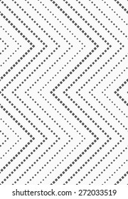 Monochrome dotted texture. Abstract seamless pattern. Ornament made of dots.Textured with big and small squares horizontal zigzag.