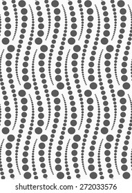 Monochrome dotted texture. Abstract seamless pattern. Ornament made of dots.Textured with dots vertical abstract snakes.