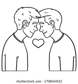 gay men kissing drawing