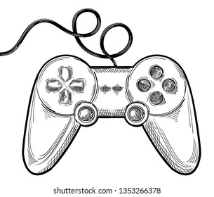 Monochrome drawn joystick game controller