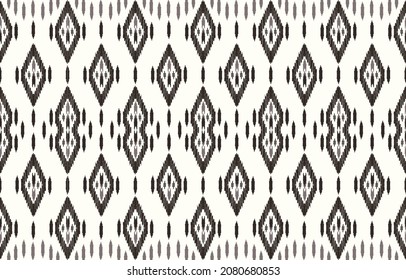 Diseño de fondo de rombo tribal de efecto teñido monocromo y técnica de teñido de Ikat. Diseño vectorial impecable.