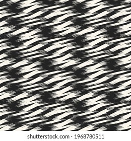 Monochrome Dynamic Broken Striped Seamless Pattern