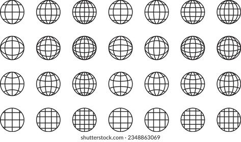 Monochrome earth-like vector illustration set
