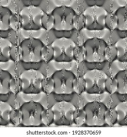 Monochrome Moiré Effect Kaleidoscope Pattern