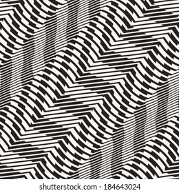 Monochrome Moiré Effect Textured Broken Striped Pattern