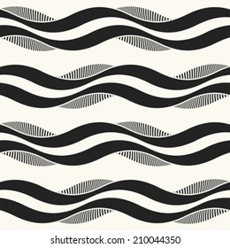 Monochrome Moiré Effect Textured Curves Pattern