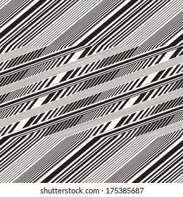 Monochrome Moiré Effect Textured Dashed and Striped Pattern