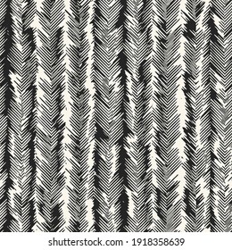 Monochrome Moiré Effect Textured Herringbone Pattern