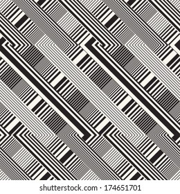 Monochrome Moiré Effect Textured Interlacing Stripes Pattern