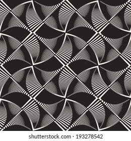Monochrome Moiré Effect Textured Ornate Grid Pattern