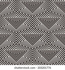 Monochrome Moiré Effect Textured Ornate Zigzag Pattern
