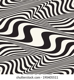 Monochrome Moiré Effect Textured Swirl Pattern