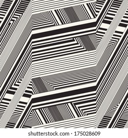 Monochrome Moiré Effect Textured Twisted Striped Pattern