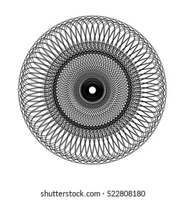 Monochrome elegant circular pattern in black and white