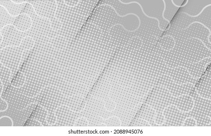 Monochrome Elegant Modern Banner Background. Light Minimal Design Paper Design. Gray Web Graphic Art Wallpaper. Silver Digital Abstract Template Background.