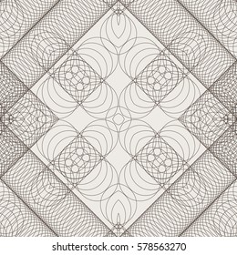 Monochrome elegant ornament. Vector geometric seamless pattern. May be used as background, backdrop