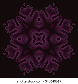Monochrome elegant round pattern. Vector circular pattern from twisting lines. Mandala.