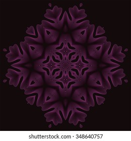 Monochrome elegant round pattern. Vector circular pattern from twisting lines. Mandala.