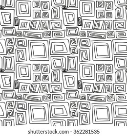 Monochrome elegant seamless pattern in black and white. Seamless geometric pattern. Mathematical abstract seamless pattern.
