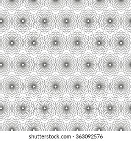 Monochrome elegant seamless pattern in black and white. Seamless geometric pattern. Mathematical abstract seamless pattern.