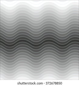 Monochrome elegant seamless pattern in black and white. Horizontal wavy lines. No gradient