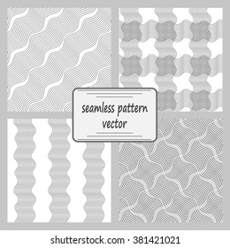 Monochrome elegant seamless pattern in black and white. Seamless geometric pattern. Wavy lines.