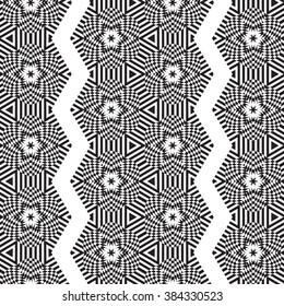 Monochrome elegant seamless pattern in black and white. Vector seamless geometric pattern in a contrasting black and white tones. Monochrome ornamental pattern for background.