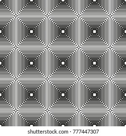 Monochrome elegant seamless pattern in black and white. Vector seamless geometric pattern in a contrasting black and white tones. Monochrome ornamental pattern for background.
